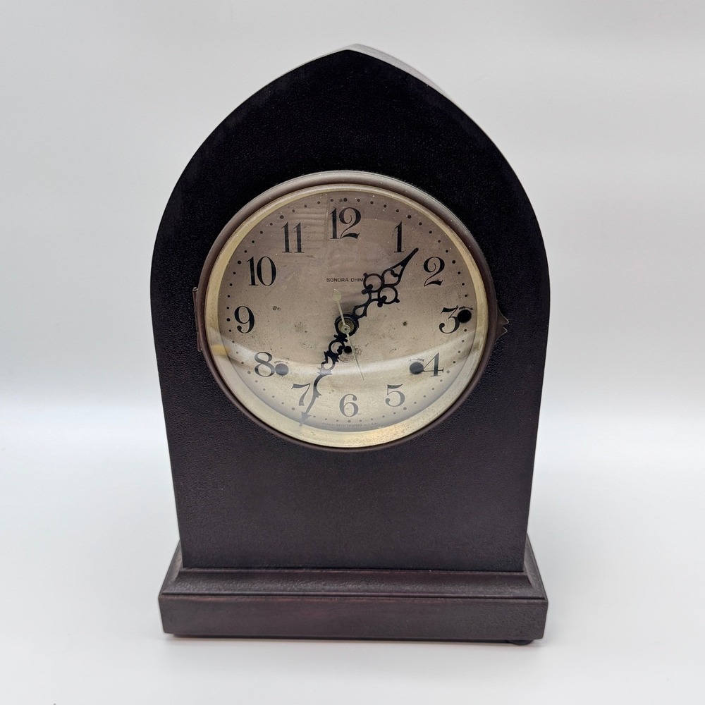 Vintage Seth Thomas Mantle Clock Black Sonora Chime Retrofitted Modern Quartz